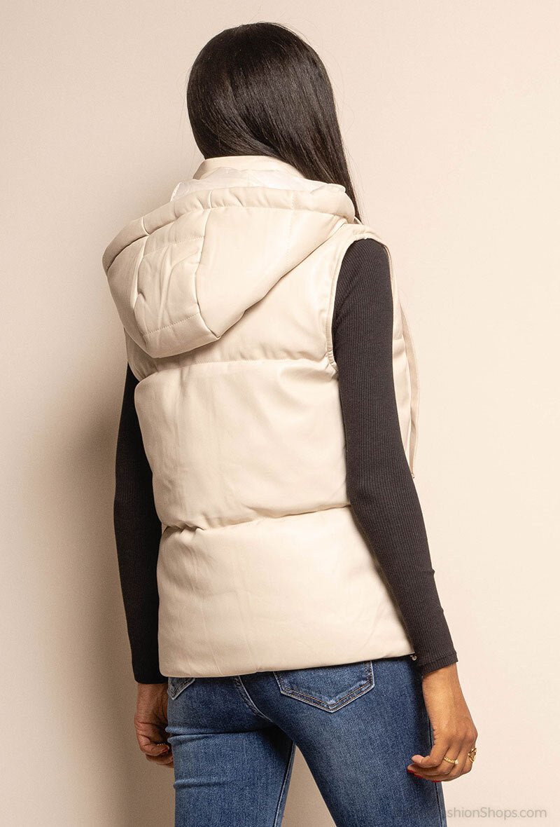 Doudoune sans manches écru - RIVE GAUCHE
