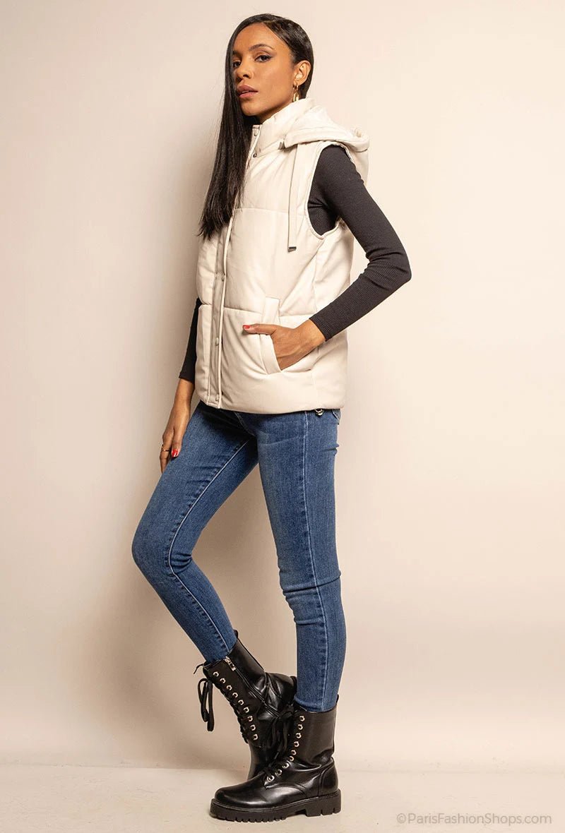 Doudoune sans manches écru - RIVE GAUCHE