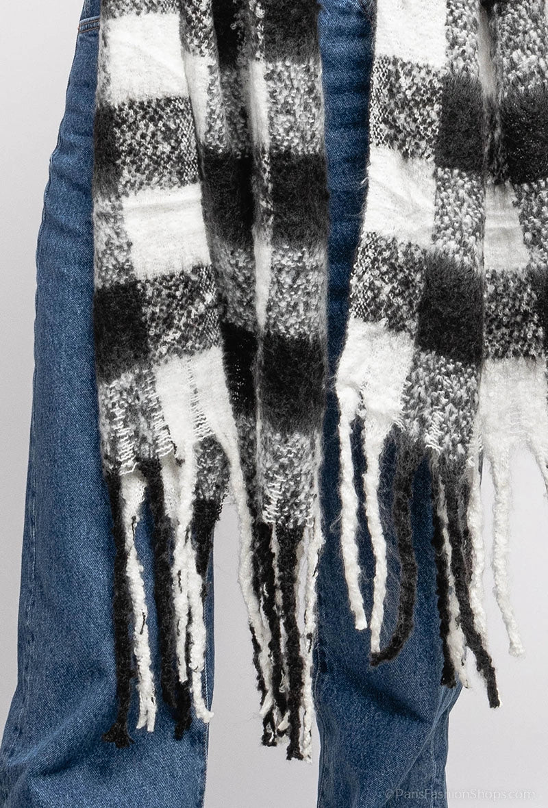 Echarpe en laine à carreaux - RIVE GAUCHE