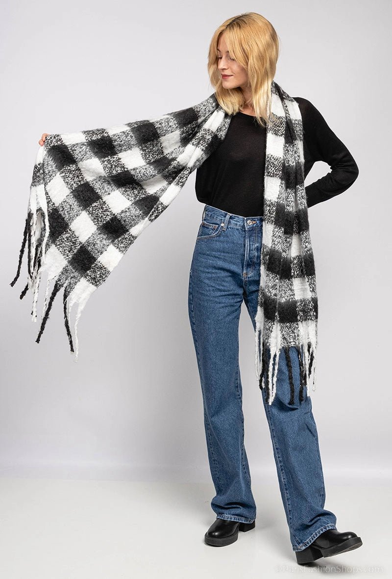 Echarpe en laine à carreaux - RIVE GAUCHE