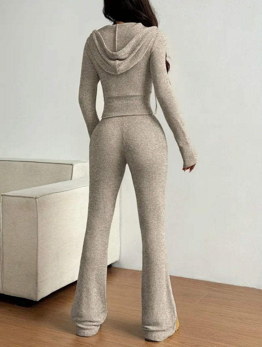 Ensemble beige en maille côtelée décontracté - RIVE GAUCHE