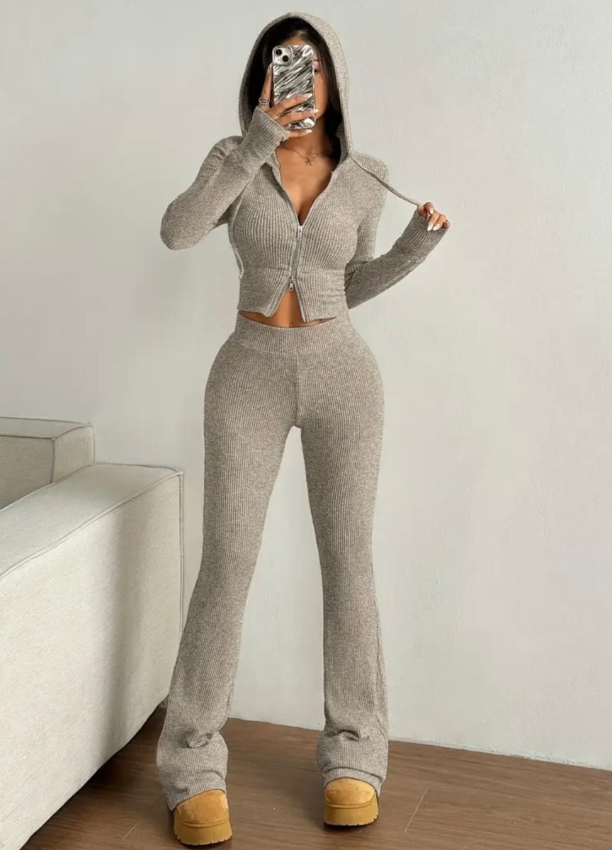 Ensemble beige en maille côtelée décontracté - RIVE GAUCHE