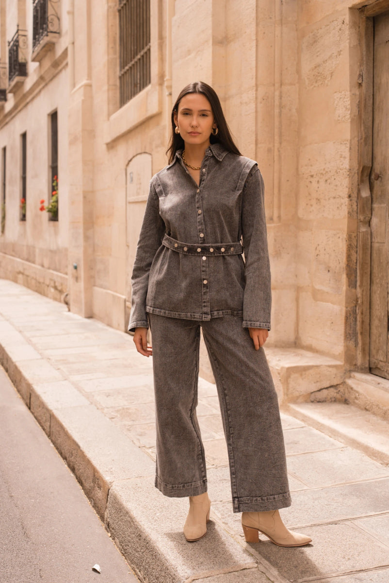 Ensemble denim oversize chemise & jeans - RIVE GAUCHE