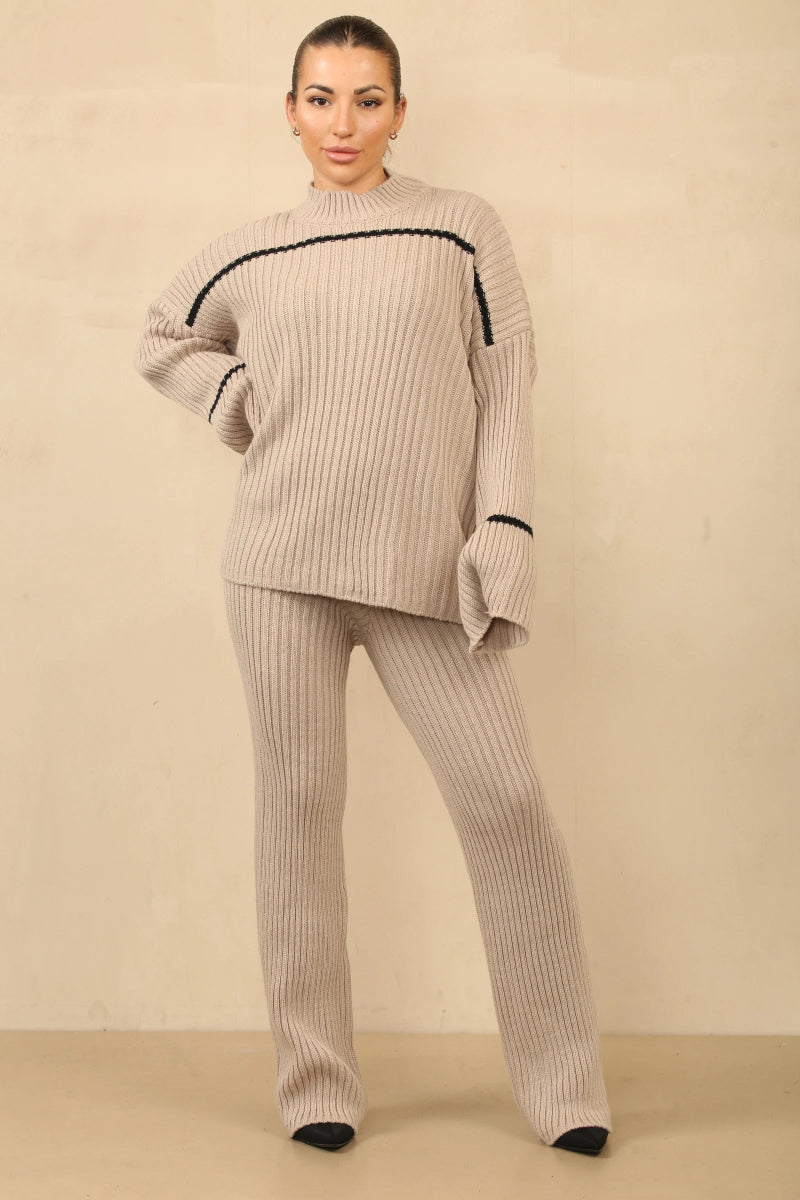 Ensemble deux pièces en tricot beige - RIVE GAUCHE