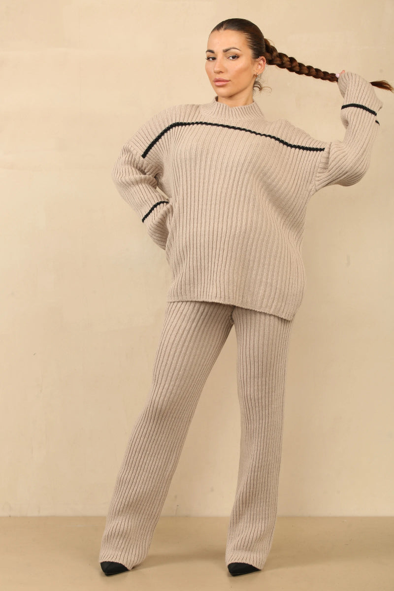 Ensemble deux pièces en tricot beige - RIVE GAUCHE