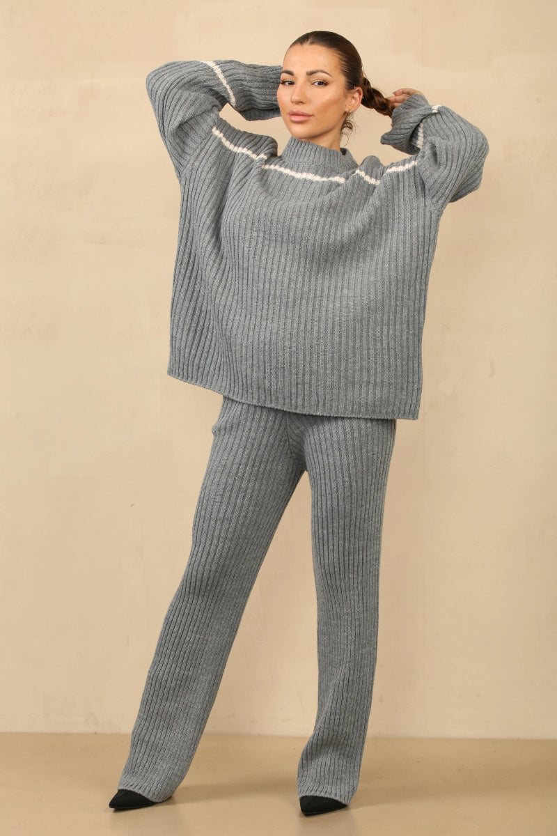 Ensemble deux pièces en tricot gris - RIVE GAUCHE