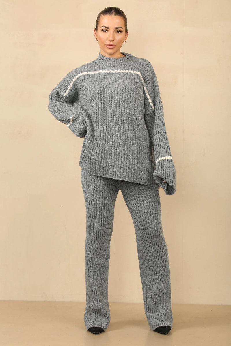 Ensemble deux pièces en tricot gris - RIVE GAUCHE