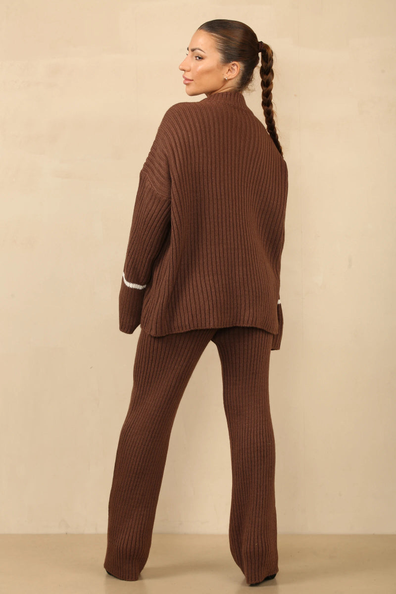 Ensemble deux pièces en tricot marron - RIVE GAUCHE