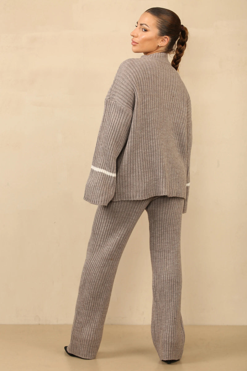 Ensemble deux pièces en tricot taupe - RIVE GAUCHE