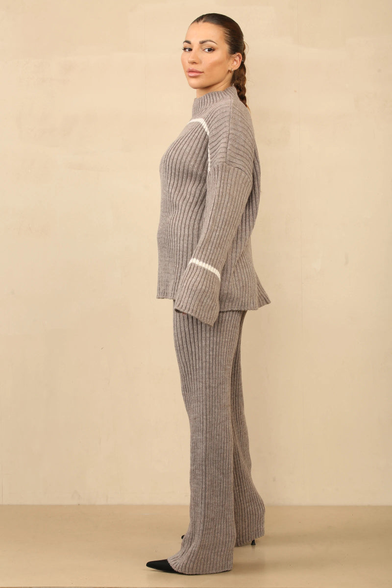 Ensemble deux pièces en tricot taupe - RIVE GAUCHE