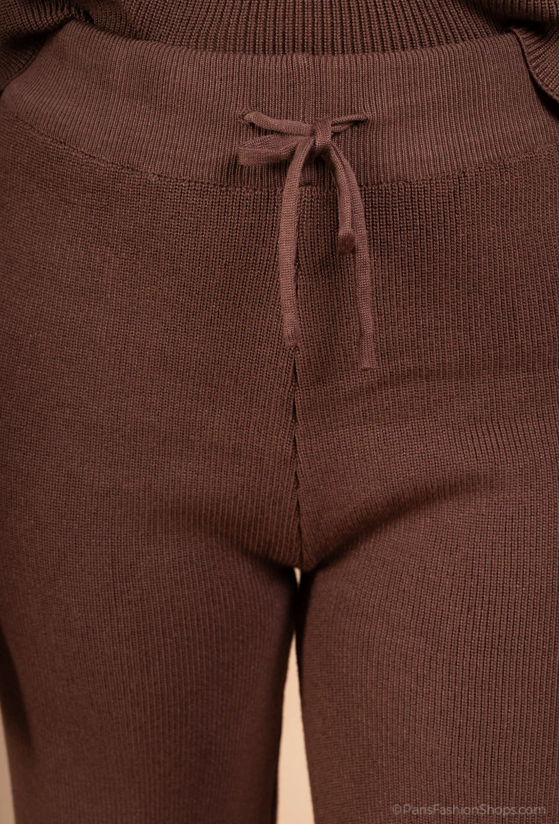 Ensemble deux pièces pull et pantalon chocolat - RIVE GAUCHE