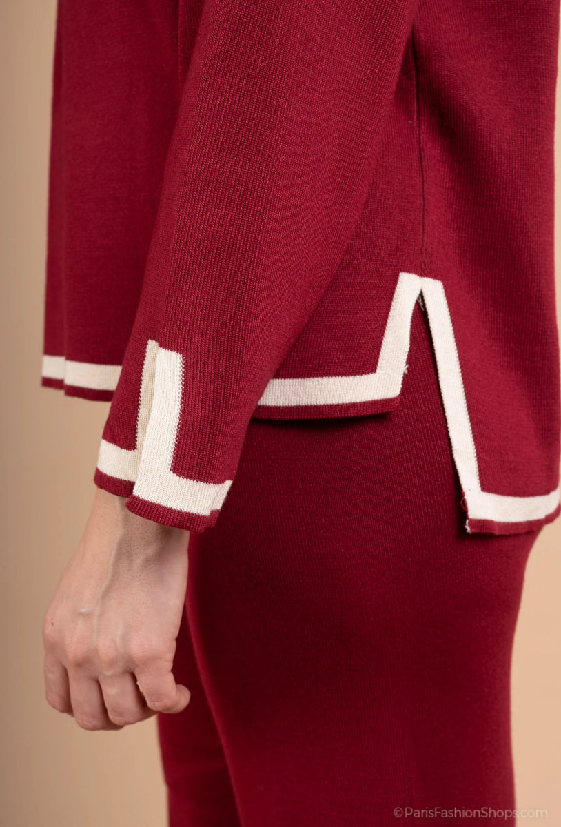 Ensemble deux pièces pull et pantalon rouge - RIVE GAUCHE