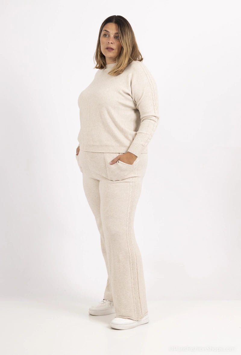 Ensemble en cachemire beige - RIVE GAUCHE