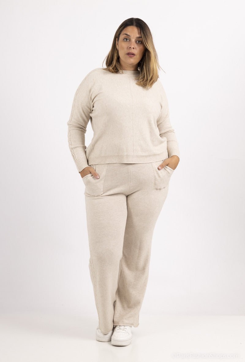 Ensemble en cachemire beige - RIVE GAUCHE