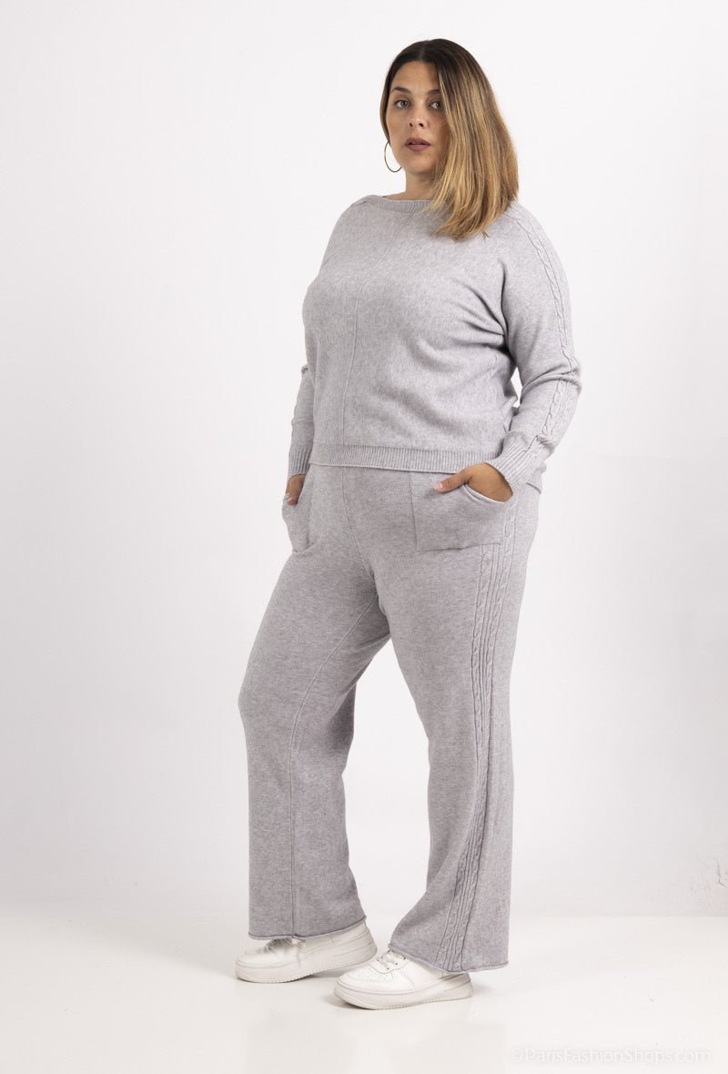 Ensemble en cachemire gris - RIVE GAUCHE