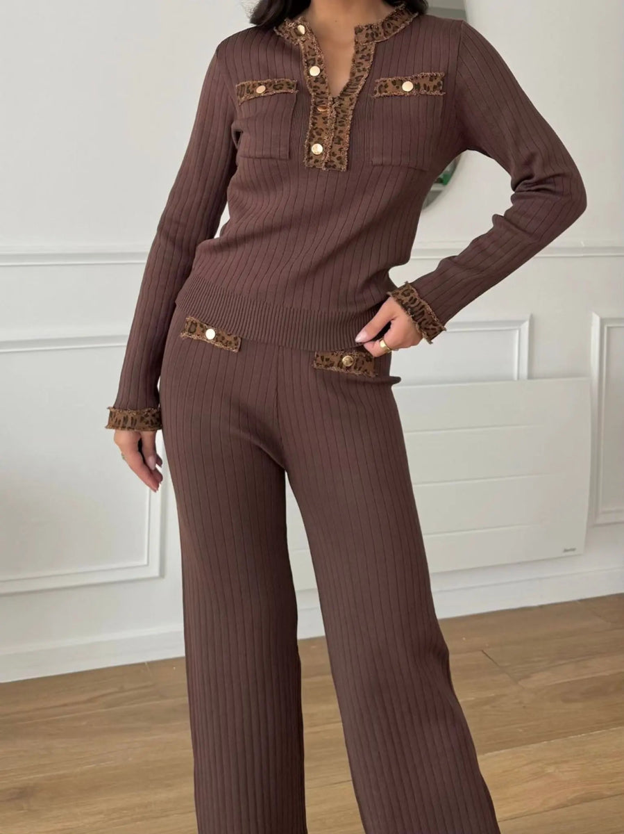 Ensemble en maille chocolat - RIVE GAUCHE