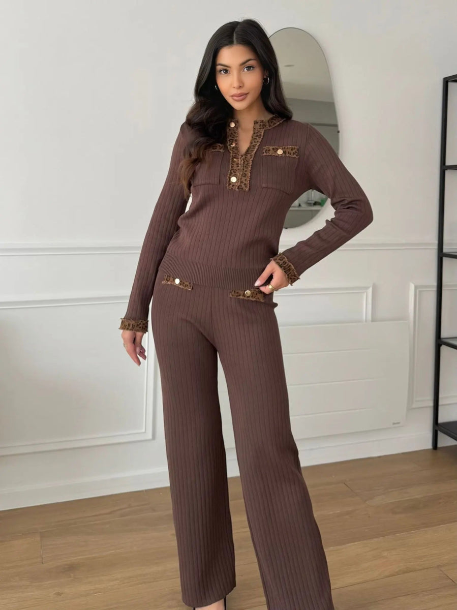 Ensemble en maille chocolat - RIVE GAUCHE