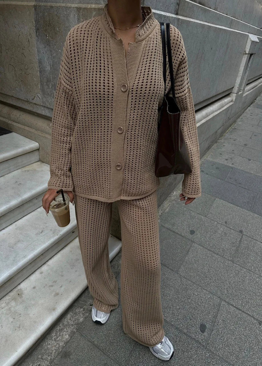 Ensemble en maille gilet et pantalon assorti - RIVE GAUCHE