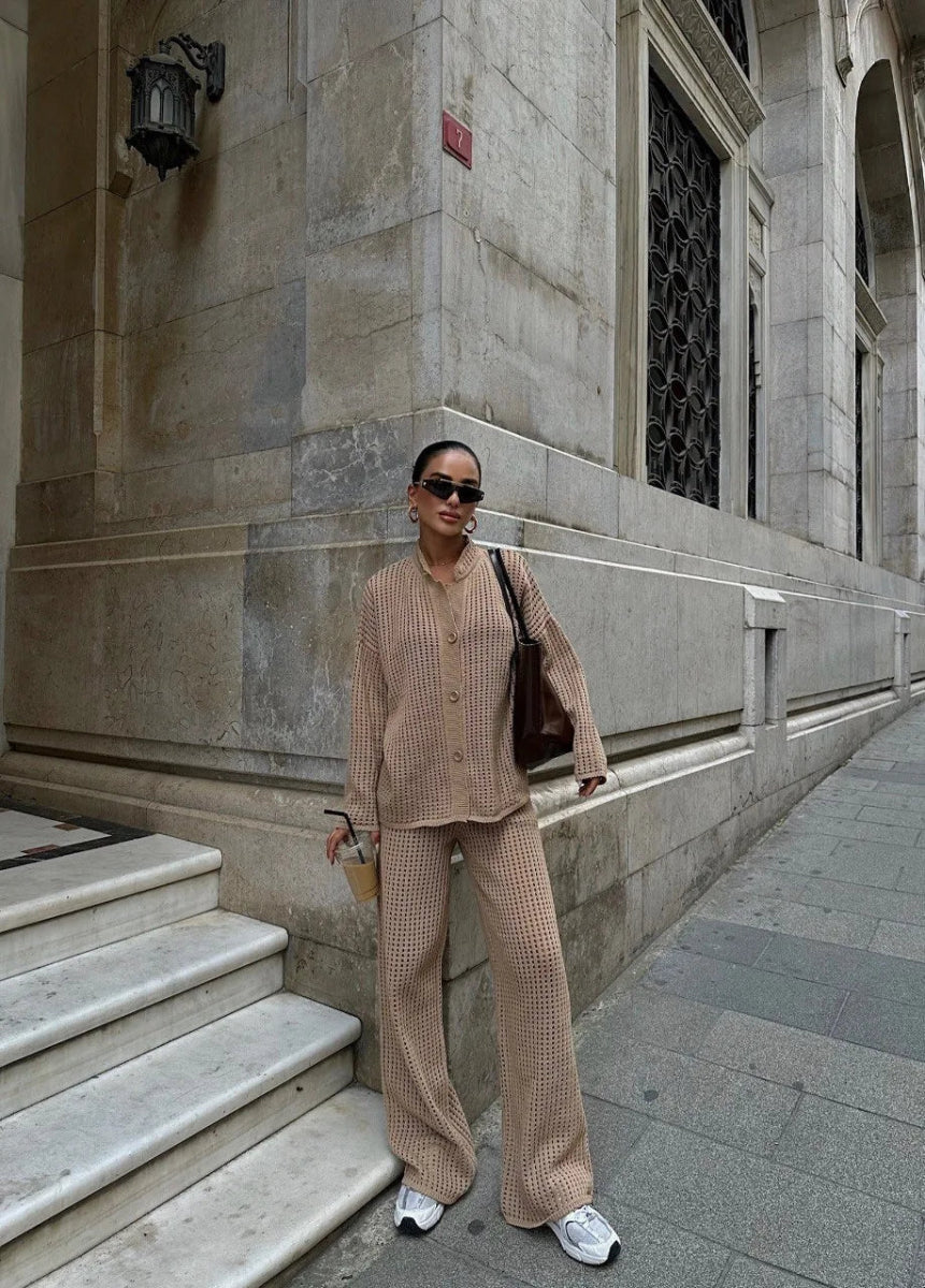 Ensemble en maille gilet et pantalon assorti - RIVE GAUCHE