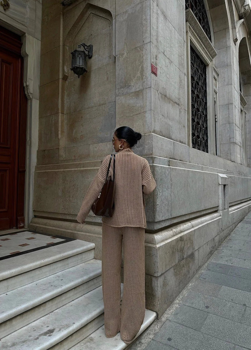 Ensemble en maille gilet et pantalon assorti - RIVE GAUCHE