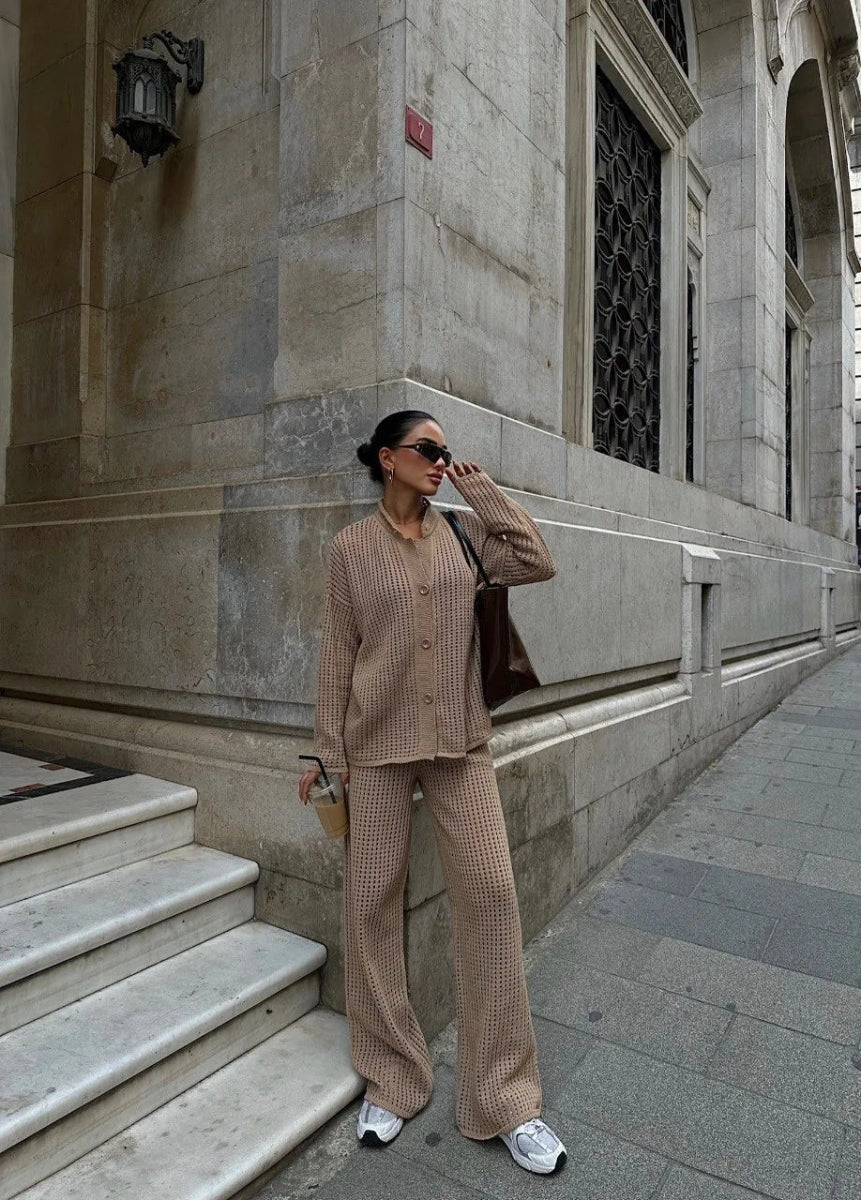 Ensemble en maille gilet et pantalon assorti - RIVE GAUCHE