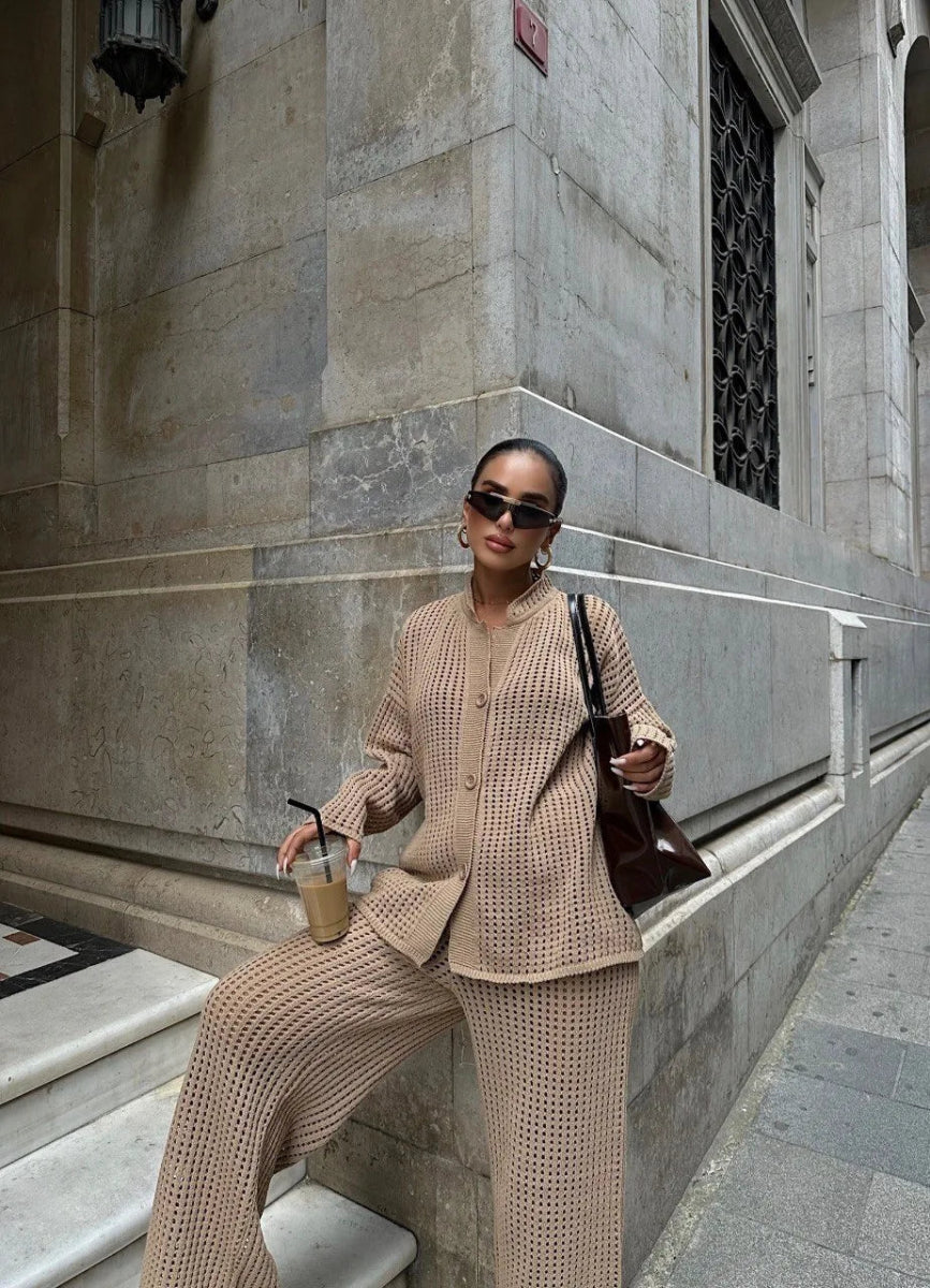 Ensemble en maille gilet et pantalon assorti - RIVE GAUCHE