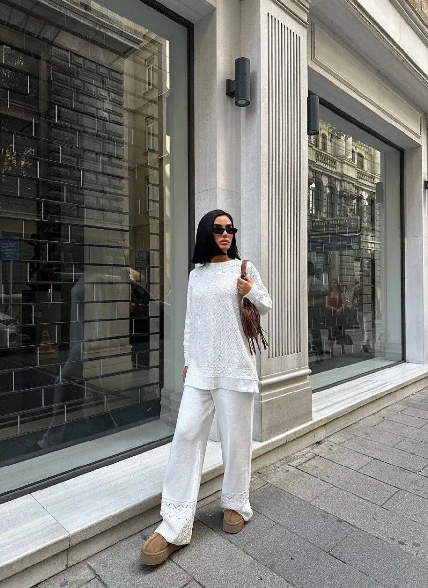 Ensemble en maille oversize blanc - RIVE GAUCHE