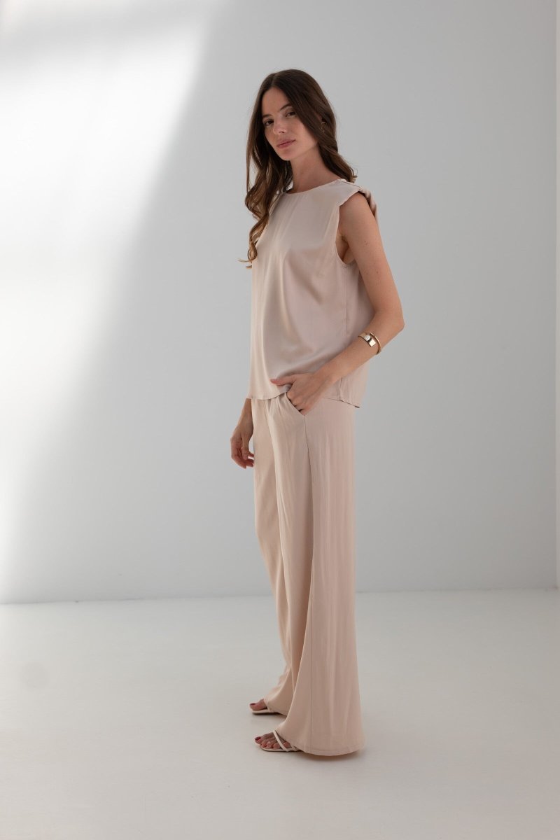 Ensemble en satin beige - RIVE GAUCHE