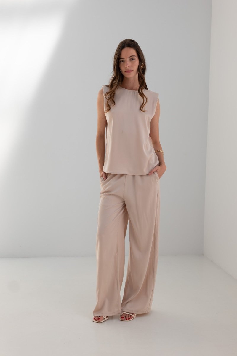Ensemble en satin beige - RIVE GAUCHE