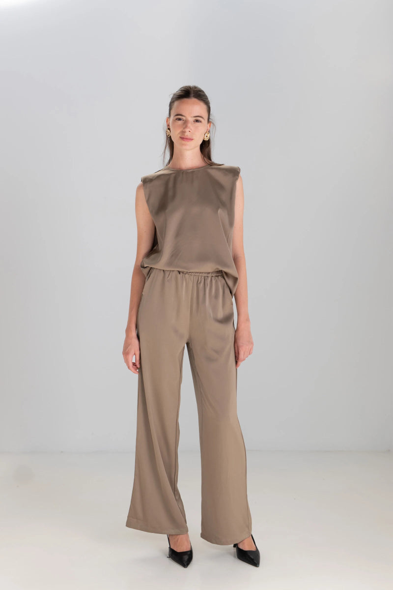 Ensemble en satin kaki - RIVE GAUCHE