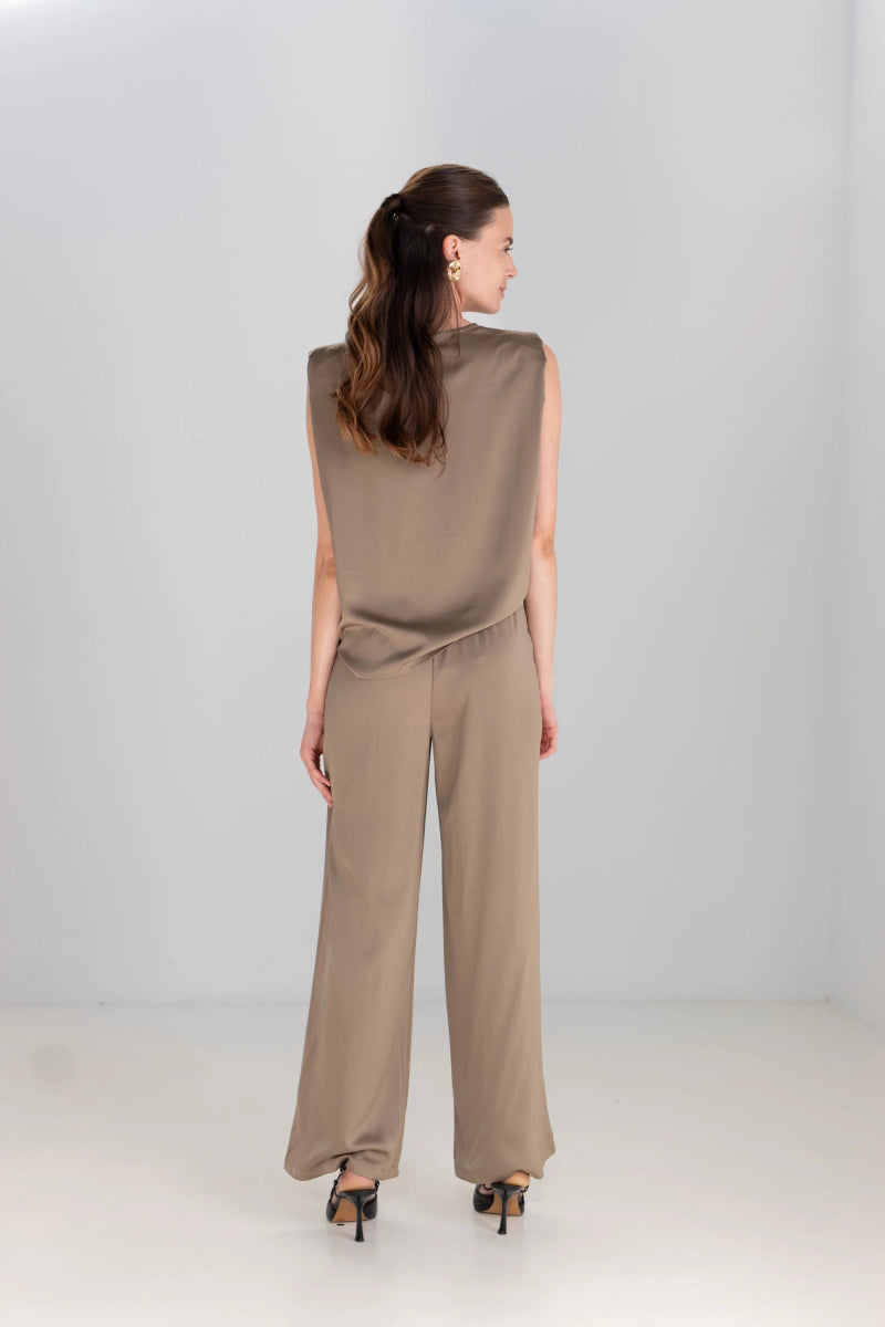 Ensemble en satin kaki - RIVE GAUCHE