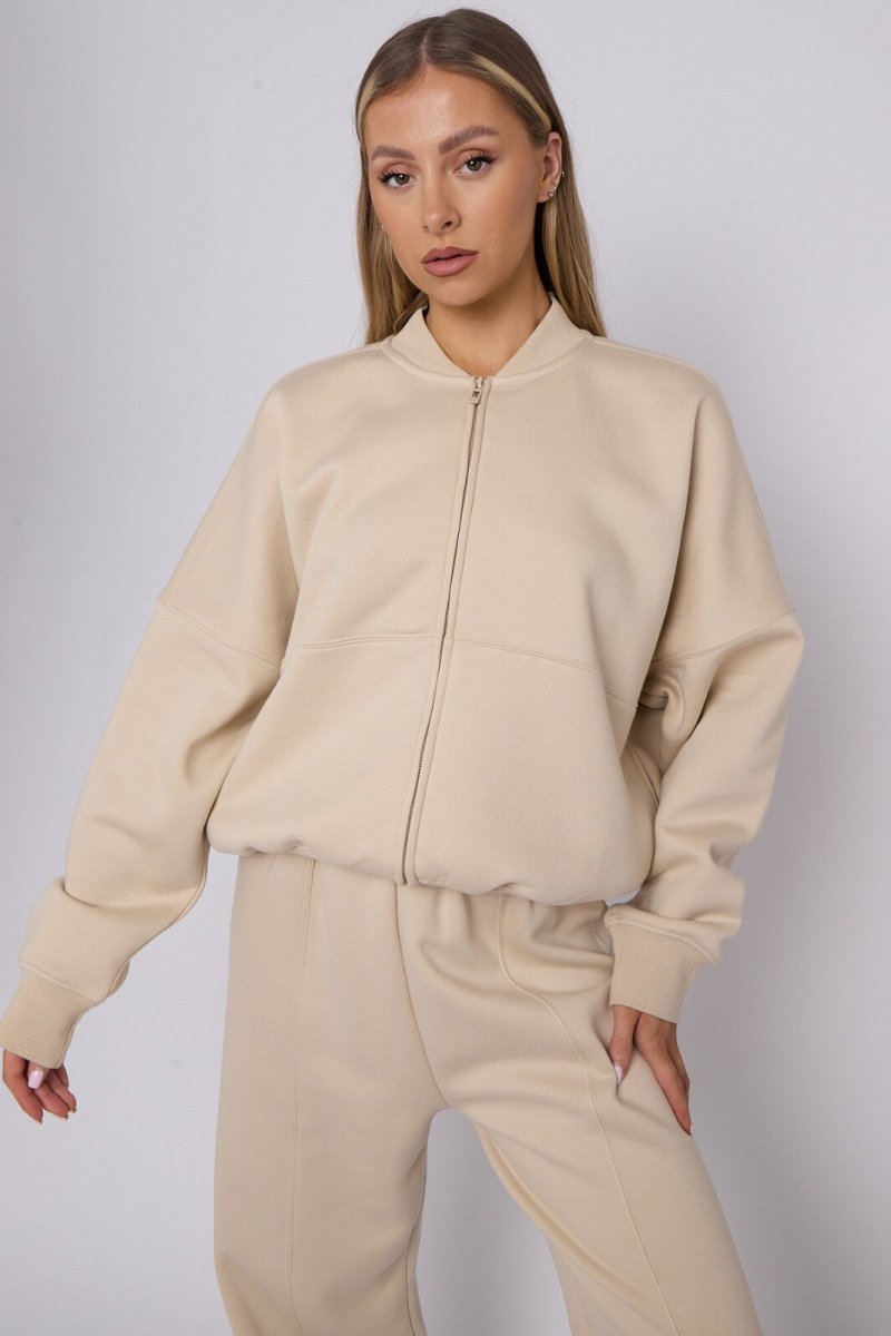 Ensemble jogging deux pièces en coton beige - RIVE GAUCHE