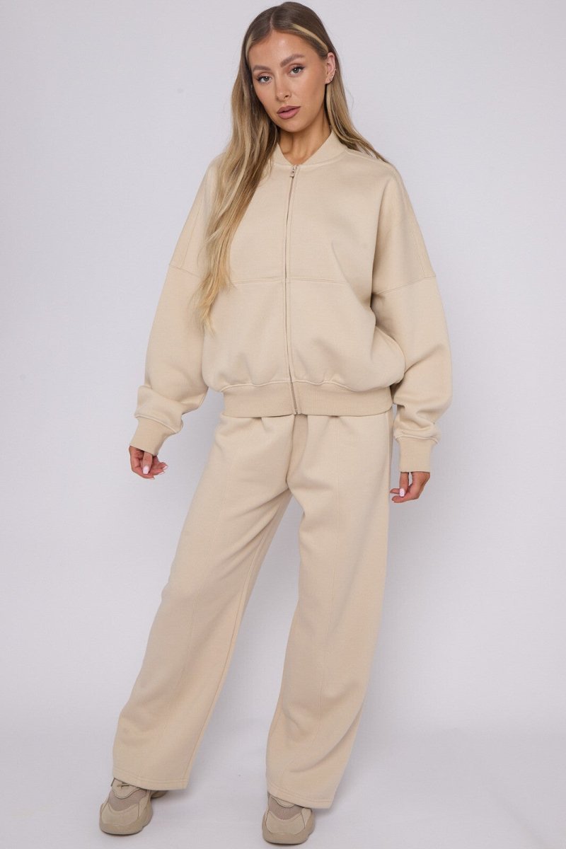 Ensemble jogging deux pièces en coton beige - RIVE GAUCHE