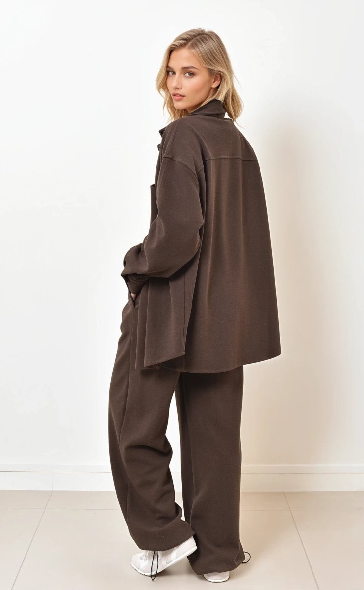 Ensemble pantalon jogging et veste chocolat - RIVE GAUCHE