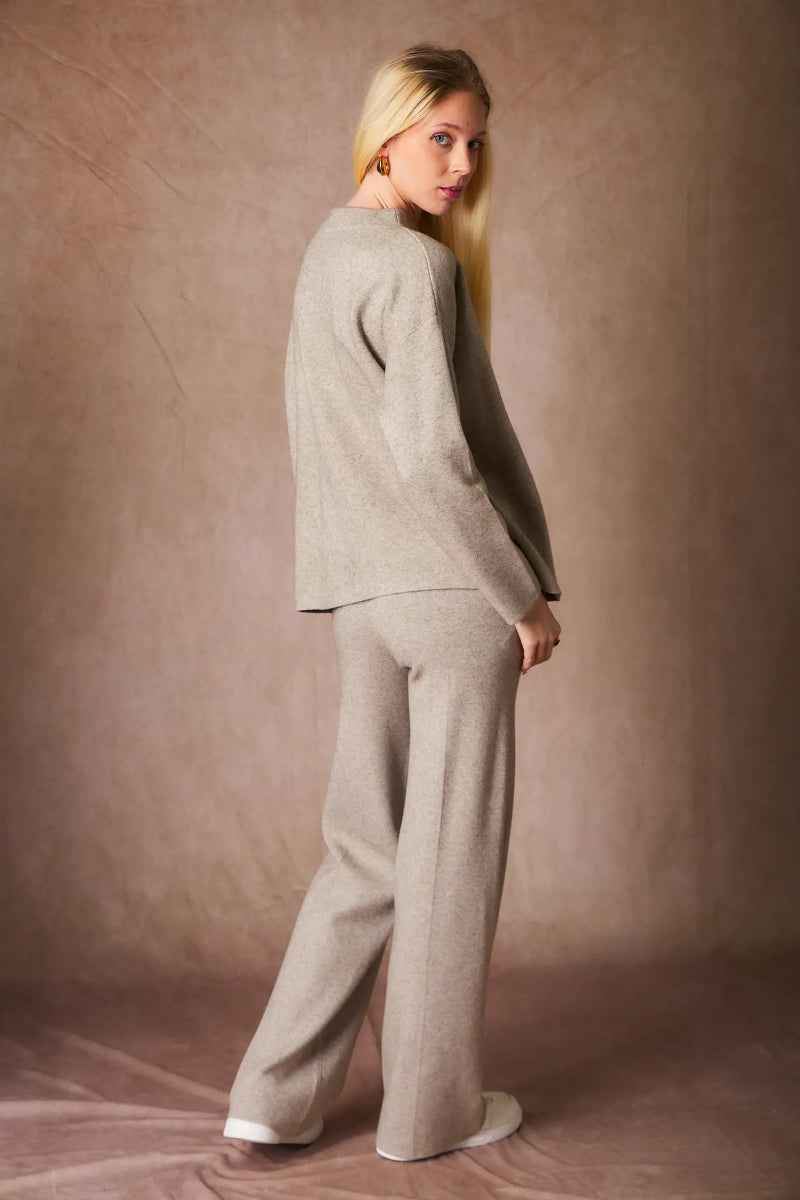 Ensemble pull et pantalon touché cachemire beige - RIVE GAUCHE