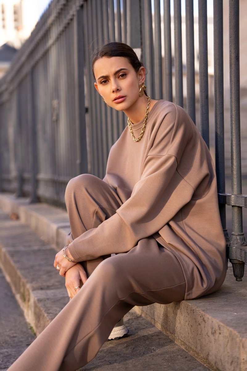 Ensemble sweat & pantalon taupe - RIVE GAUCHE