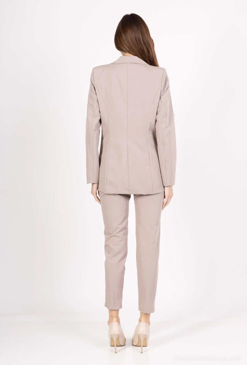 Ensemble tailleur beige veste et pantalon - RIVE GAUCHE