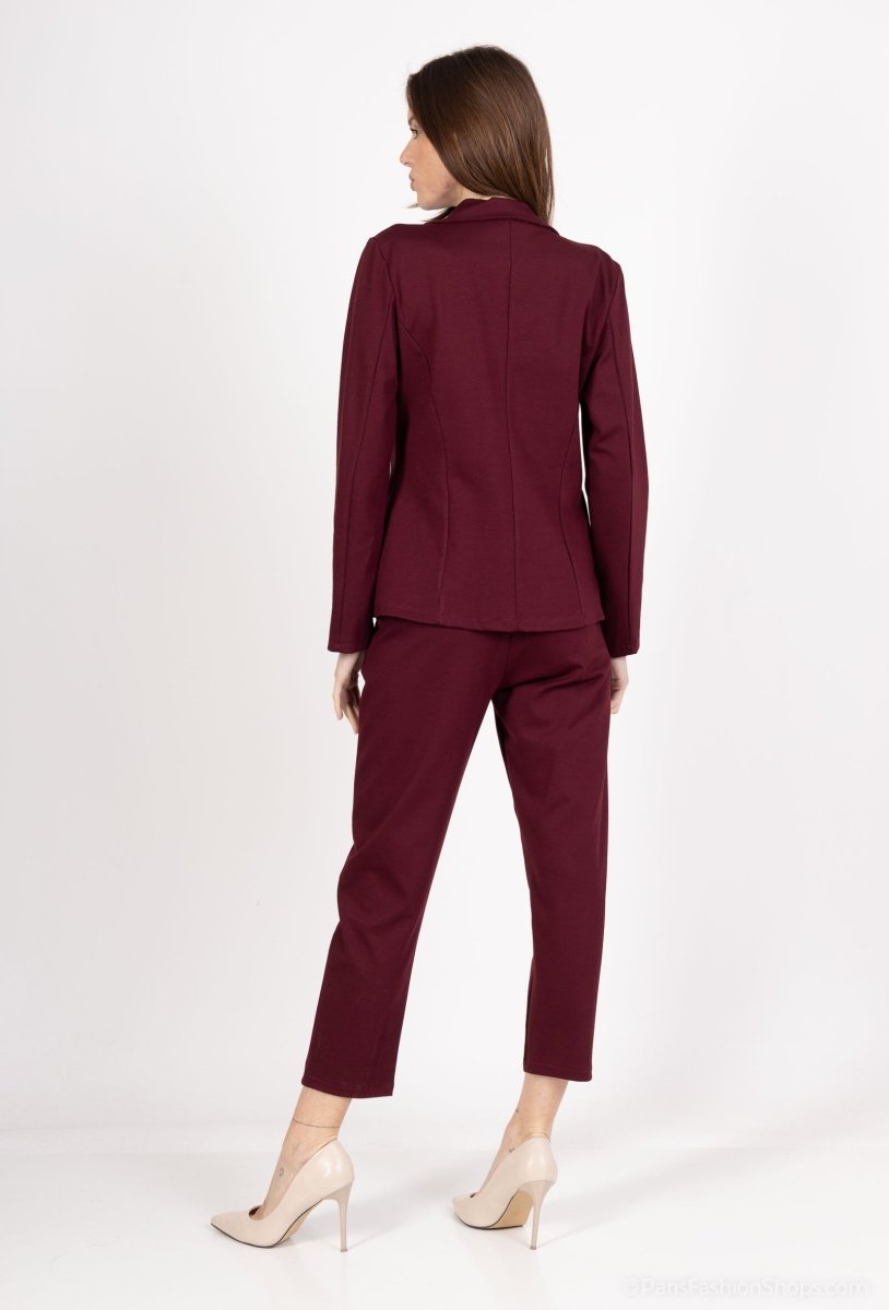 Ensemble tailleur bordeaux veste et pantalon - RIVE GAUCHE