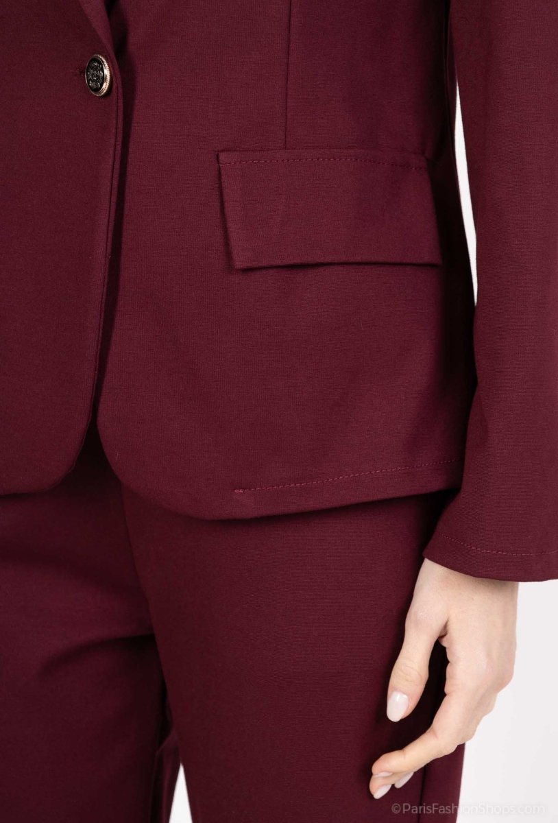 Ensemble tailleur bordeaux veste et pantalon - RIVE GAUCHE