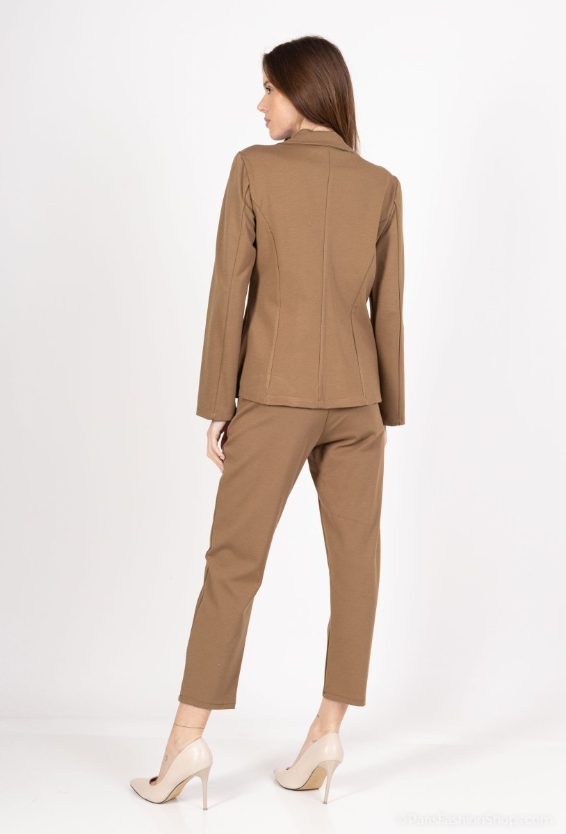 Ensemble tailleur camel veste et pantalon - RIVE GAUCHE