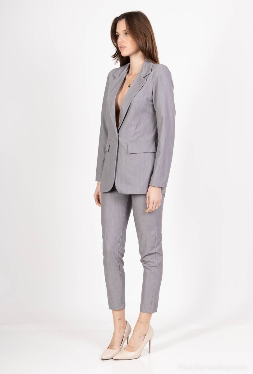 Ensemble tailleur gris veste et pantalon - RIVE GAUCHE