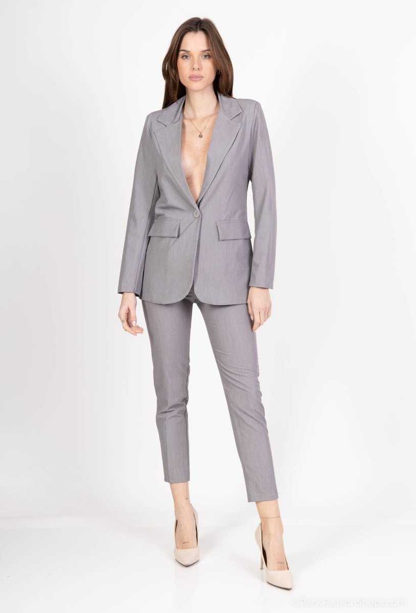 Ensemble tailleur gris veste et pantalon - RIVE GAUCHE