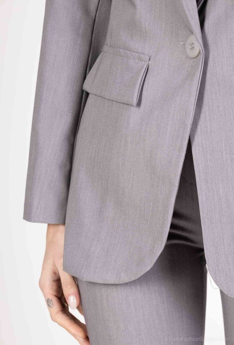 Ensemble tailleur gris veste et pantalon - RIVE GAUCHE