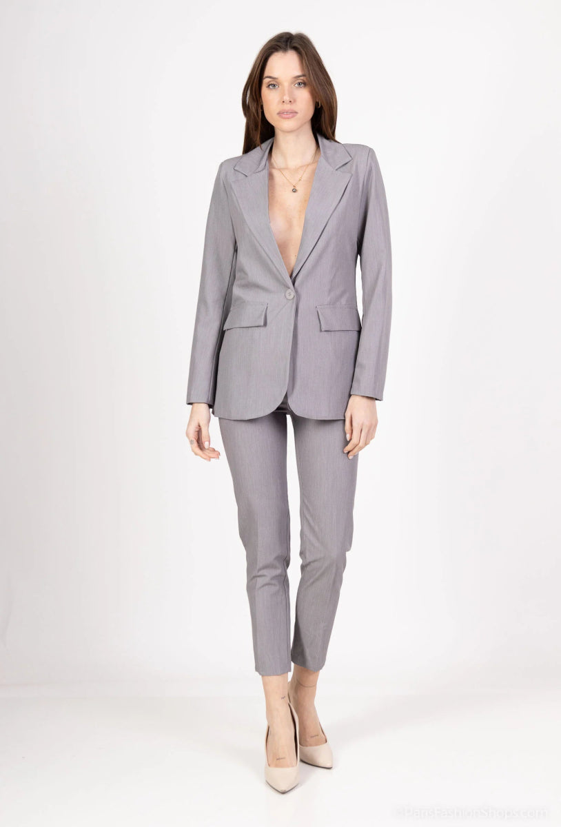 Ensemble tailleur gris veste et pantalon - RIVE GAUCHE