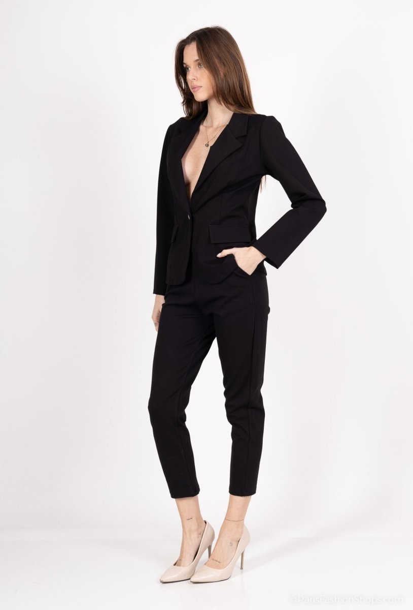 Ensemble tailleur noir veste et pantalon - RIVE GAUCHE
