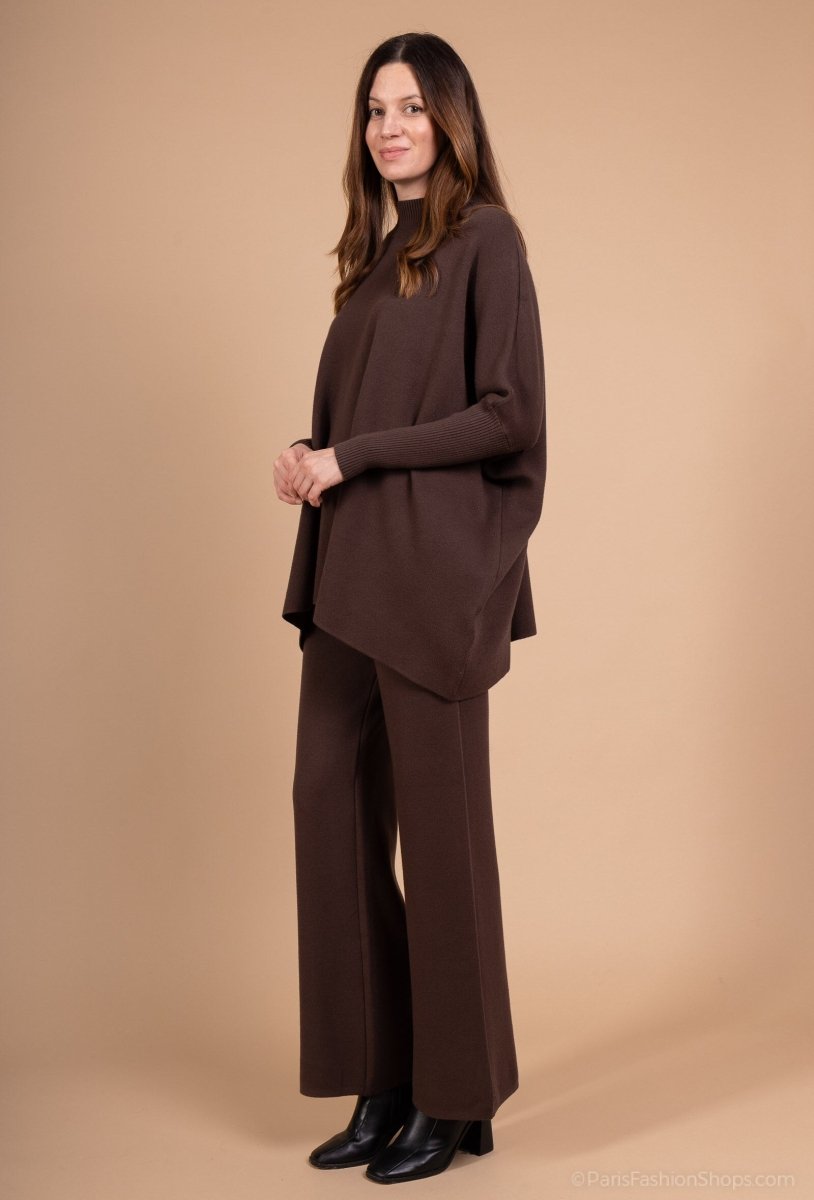 Ensemble tricot pull et pantalon marron - RIVE GAUCHE