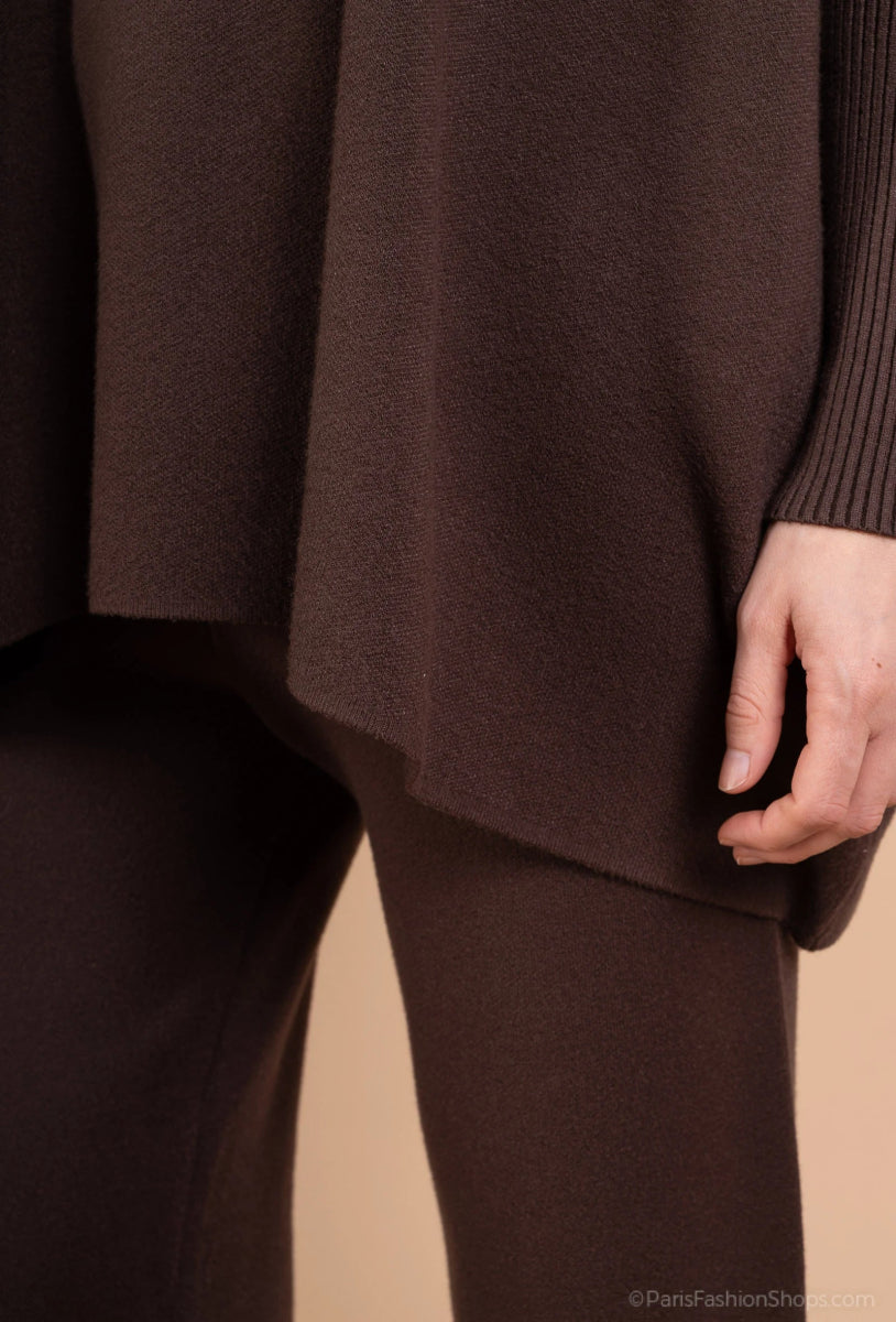 Ensemble tricot pull et pantalon marron - RIVE GAUCHE
