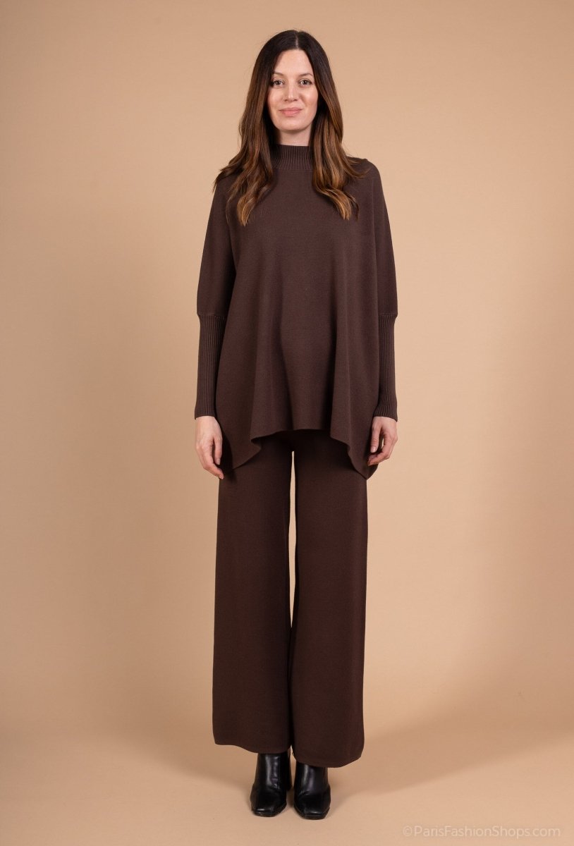 Ensemble tricot pull et pantalon marron - RIVE GAUCHE