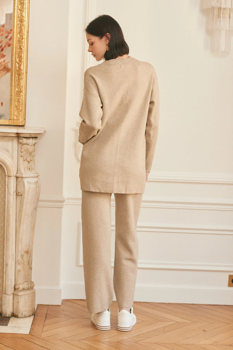 Ensemble tricot trois pièces confort et chic beige - RIVE GAUCHE