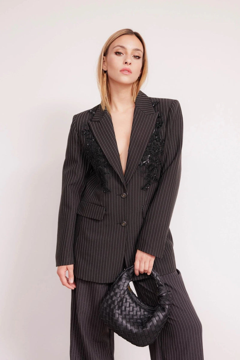 Ensemble veste blazer et pantalon à rayures coupe droite - RIVE GAUCHE